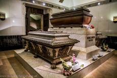 Historic Centre of Vienna - Historic Centre of Vienna: The sarcophagus of Empress Elisabeth of Austria (Sisi) in the Imperial Crypt. On the huge pedestal next to it stands...