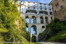 Historic Centre of Český Krumlov - Historic Centre of Český Krumlov: The Cloak Bridge spans the deep moat on the west side of the Český Krumlov Castle. The...