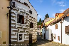 Historic Centre of Český Krumlov - Historic Centre of Český Krumlov: A house in the Latrán Quarter embellished with sgraffiti. The historic centre...