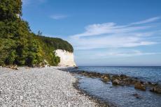 Ancient and Primeval Beech Forests of Europe - Jasmund National Park: The Piratenschlucht, the Pirate Bay. The white chalk cliffs on Rügen are formed by erosion from the wind and the...
