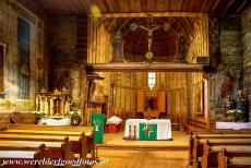 Houten kerken van de Slowaakse Karpaten - Houten kerken van de Slowaakse Karpaten: De Rooms-Katholieke houten kerk van Franciscus van Assisi in Hervartov. In het koor van de 15de...