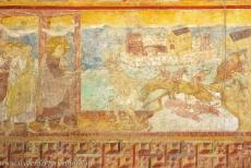 Kloostereiland Reichenau - Kloostereiland Reichenau: Deze muurschildering in de St. Georgkerk in Oberzell toont&nbsp;een van de wonderen van Jezus: De genezing van een door...