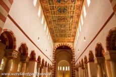 Cathedral and St Michael's Church at Hildesheim - St. Michael's Church at Hildesheim: The painted ceiling above the nave. Bernward, the thirteenth bishop of Hildesheim, laid the first stone of...