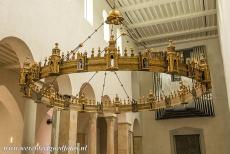 Cathedral and St Michael's Church at Hildesheim - St. Mary's Cathedral at Hildesheim: The Hezilo Chandelier was created in 1060. The chandelier was made of gilt copper and measures six...