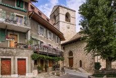 Wijngaardterrassen van de Lavaux - Wijngaardterrassen van Lavaux: De kerk van Saint Saphorin werd gebouwd in 1530 op de ruïne van een Romeinse villa. Het dorp Saint...