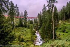 Rhaetian Railway, the Albula and Bernina Lines - Rhaetian Railway in the Albula / Bernina Landscapes: The Albula Viaduct III between Bergün and Preda. A new Alpine tunnel between Preda and...