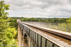 Pontcysyllte Aqueduct - The cast-iron troughs of the Pontcysyllte Aqueduct carrying the Llangollen Canal over the river Dee. The Pontcysyllte Aqueduct...