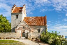 Stevns Klint - The Old Højerup Church is situated on the edge of the cliffs of Stevns Klint, the balcony of the church offers beautiful views over...