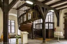 Town Hall and Roland on the Marketplace, Bremen - Town Hall and Roland on the Marketplace of Bremen: A spiral staircase inside the Town Hall of Bremen. The Lower Hall is&nbsp;supported by twelve...