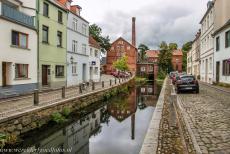 Historisch Centrum Wismar - Historisch stadscentrum van Wismar: De oude stadsmolen op de oever van de M&uuml;hlenbach, een sectie van de Grube. De Grube is een&nbsp;smalle,...