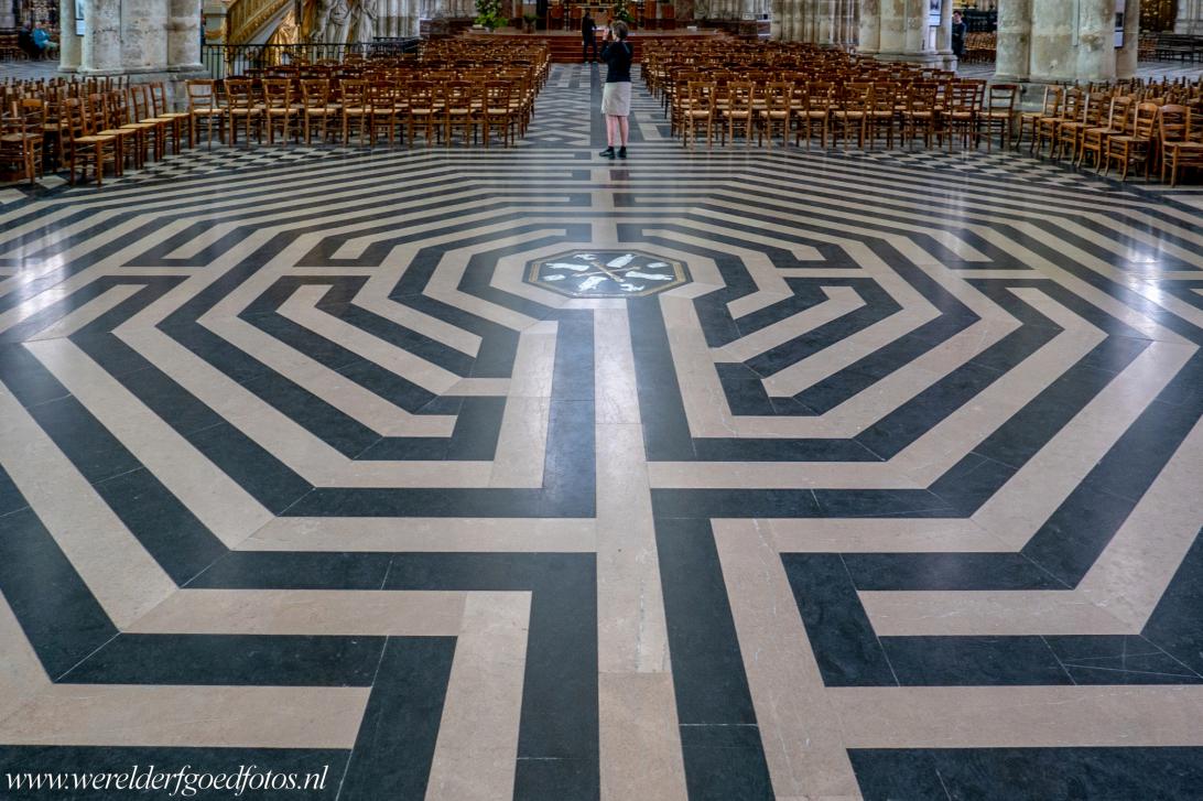 Amiens Cathedral - Amiens Cathedral: The labyrinth of Amiens Cathedral was inlaid in black and white marble in the nave floor in 1288. Labyrinths such... Amiens Cathedral - Amiens Cathedral: The labyrinth of Amiens Cathedral was inlaid in black and white marble in the nave floor in 1288. Labyrinths such...