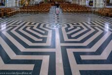Amiens Cathedral - Amiens Cathedral: The labyrinth of Amiens Cathedral was inlaid in black and white marble in the nave floor in 1288. Labyrinths such... Amiens Cathedral - Amiens Cathedral: The labyrinth of Amiens Cathedral was inlaid in black and white marble in the nave floor in 1288. Labyrinths such...