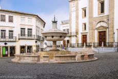Historic Centre of &Eacute;vora - Historic Centre of &Eacute;vora: The 16th century Fonte Henriquina stands in front of the Santo Ant&atilde;o, the Church of Saint Anthony. The...