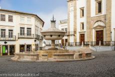 Historic Centre of Évora - Historic Centre of Évora: The 16th century Fonte Henriquina stands in front of the Santo Antão, the Church of Saint Anthony. The...