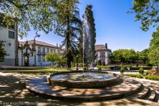 Historic Centre of Guimãraes - Historic Centre of Guimãraes: A fountain in the Jardim do Carmo, the Carmel Garden. The small garden is situated in front of...