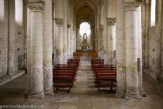 Saint Hilaire Church in Melle - Saint Hilaire Church in Melle: The impressive barrel vault of the nave. The Saint Hilaire Church was built at the end of the 11th...