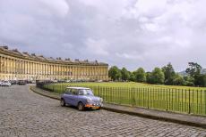 City of Bath - A 1974 Mini Authi on the Royal Crescent in the city of Bath. The thirty townhouses in the Royal Crescent were built from the local... City of Bath - A 1974 Mini Authi on the Royal Crescent in the city of Bath. The thirty townhouses in the Royal Crescent were built from the local...
