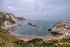 Dorset and East Devon Coast - The Dorset and East Devon Coast, the Jurassic Coast: The Man O' War Cove at daybreak, viewed from the South West Coast Path. Dungy Head... Dorset and East Devon Coast - The Dorset and East Devon Coast, the Jurassic Coast: The Man O' War Cove at daybreak, viewed from the South West Coast Path. Dungy Head...