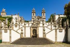 Sanctuary of Bom Jesus do Monte in Braga - Sanctuary of Bom Jesus do Monte in Braga: The lower part of the zig zag stairway is known as the Stairway of Five Senses, it is decorated with...