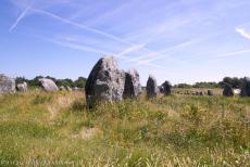 Megalieten van Carnac - Megalieten van Carnac, in het departement Morbihan: De stenen rijen van Ménec bestaan ​​uit elf parallelle rijen staande stenen. De...