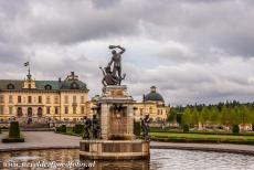 Royal Domain of Drottningholm - Royal Domain Drottningholm: The renowned Hercules Fountain, Drottningholm Palace in the background. The Hercules Fountain was created by the Dutch...