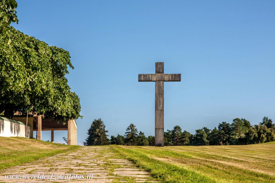 Skogskyrkogården - Skogskyrkogården, the Woodland Cemetery in Stockholm, Sweden: The Holy Cross is the first thing to see when you come through the main...