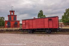 Grote Koperberg in Falun - Mijngebied van de Grote Koperberg in Falun: Op de achtergrond het Creutz-schachtgebouw. Eeuwenlang konden het koper en de...