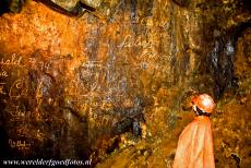 Great Copper Mountain in Falun - Falun Great Copper Mountain: The signatures of the Royal family of Sweden on the wall of the Christmas Gift Chamber,...