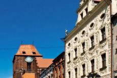 Medieval Town of Toruń - Medieval Town of Toruń: The white Dąmbski Palace and the Cathedral of Toruń. The palace was built in 1693 by bishop Stanislaw...