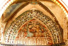 Castle of the Teutonic Order in Malbork - The tympanum over the north portal of the Chapel of St. Anne of Malbork Castle, there are two entrances into the Chapel of St....