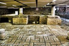Archaeological Area of Aquileia - Archaeological Area and the Patriarchal Basilica of Aquileia: A floor mosaic in the Crypt of the Slaves. During the 4th century, Imperial...