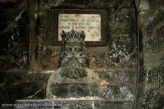 Wieliczka and Bochnia Royal Salt Mines - Wieliczka Salt Mine: A salt bust of the Polish King Kazimierz the Great in the King Kazimierz the Great Chamber. The king organized...