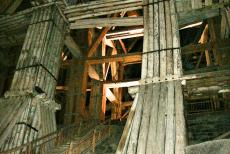 Wieliczka and Bochnia Royal Salt Mines - Wieliczka Salt Mine: The impressive wooden staircase in the Danilowicz Shaft is leading into the Michalowice Chamber. The total length of the...