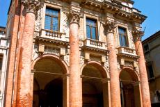 Vicenza and the Palladian Villas of the Veneto - The Loggia del Capitaniato in Vicenza was designed by Andrea Palladio in 1571. The main façade of this urban palace is divided by four... Vicenza and the Palladian Villas of the Veneto - The Loggia del Capitaniato in Vicenza was designed by Andrea Palladio in 1571. The main façade of this urban palace is divided by four...