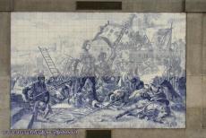Historic Centre of Porto - Historic Centre of Porto: The São Bento Railway Station is decorated with azulejos, the famous Portuguese ceramic tiles. The tile...