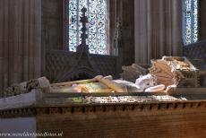 Monastery of Batalha - The sun shines through the stained glass windows of the Founder's Chapel of the Monastery of Batalha, the chapel is bathed in...